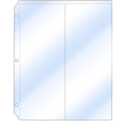 STORE SMART StoreSMART - Rack Cards/Envelopes Binder Page for 3-Ring Binders - Two 4 "" x 11"" Pockets - Clear Vinyl Plastic - 25 Pack - RMC830-25 - Image 3